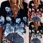 ⭐⭐⭐⭐⭐Women's Floral Printed Short Sleeve T-Shirt Casual V Neck Top Blouse Tees