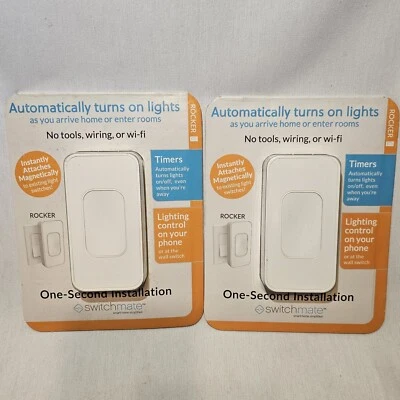2-Switchmate RSM001W Interruptores basculantes inteligentes instantáneos Snap-On-Necesita 2 baterías AAA Foto 1 de 4