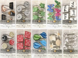12 Decorative Metal Shower Hooks Resin Fun Design Curtain Rings - Picture 1 of 11