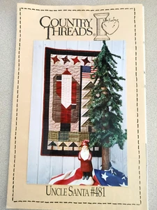 Country Threads Quilt Pattern 481 Uncle Santa Patriotic Holiday Christmas Rotary - Picture 1 of 2