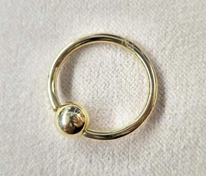 Anillo de cuentas cautivas de oro de 14K, piercing en la nariz, anillo de cierre de bola BCR, joyería para labios - Imagen 1 de 7