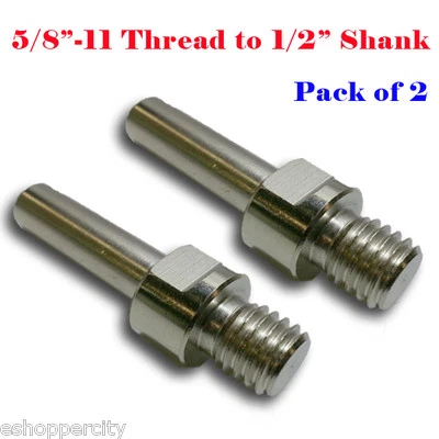 MTP 2x Core Drill Bit Adapter 5/8"-11 Thread Male to 1/2" Shank Diamond Power Drill