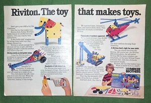 Vintage 1970s 2 page mag print ad RIVITON Parker Brothers nostalgic toy - Picture 1 of 1
