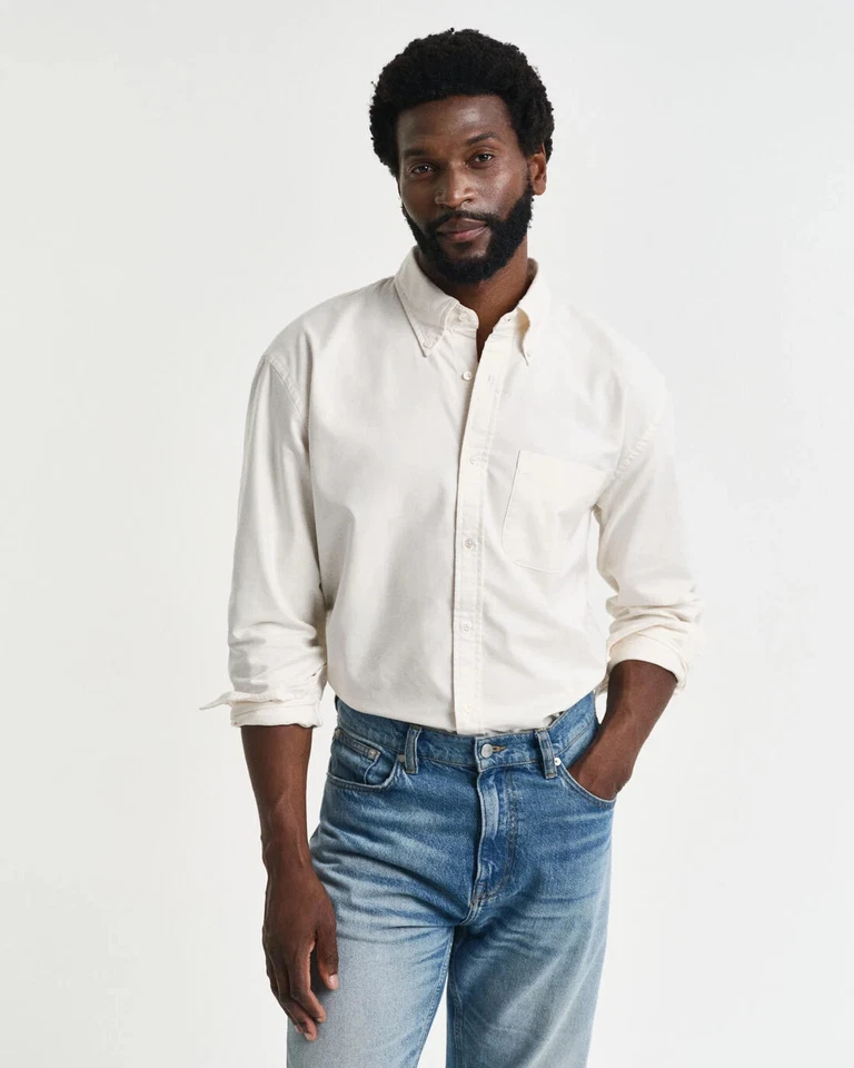 Camisa Oxford de lujo con botones para hombre GANT RUGGER 341870 talla pequeña Foto 1 de 1