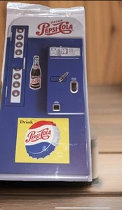 Pepsi Cola Vending Machine Metal Sign Soda Wall Decor 8.5 in. x 18 in. Embossed - Picture 1 of 5
