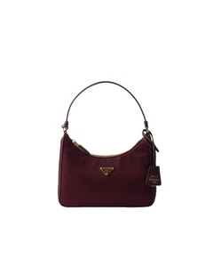 PRADA $1390 Burgundy Re-Edition Re-Nylon Mini Top Handle Bag New & Authentic - Picture 1 of 3