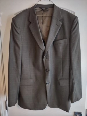 Abrigo Deportivo Hombre JOS A BANK Tres Botones Marrón Oliva Cuadros 100% Lana Talla 46L EC Foto 1 de 4