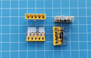 4 Stück WAGO Verbindungs-Dosenklemme gelb 5 Leiter-Klemme 0,5-2,5 mm² - Bild 1 von 3