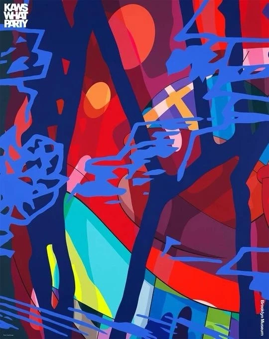 KAWS WHAT PARTY 2021 Brooklyn Museum Exhibition Poster - Image 1 of 2