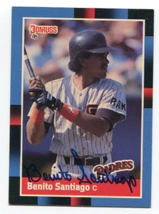 1988 Donruss Benito Santiago Signed Card Baseball Autographed Auto #114 - Picture 1 of 2
