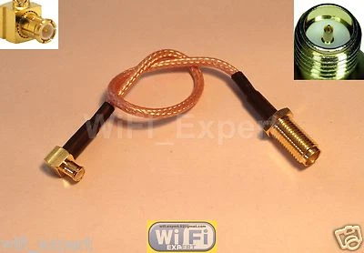 1x RP-SMA Female to MCX Male Right Angle RG316 Pigtail 4 6 8 10 12 14 16 20 INCH - Image 1 of 2