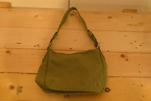 TALBOTS Bolso Cartera Verde Oliva y Beige Adornado en Cuero - Imagen 1 de 5