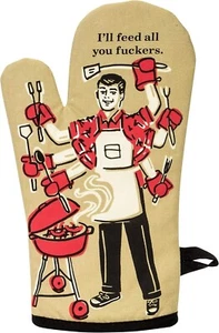 Guante de horno Blue Q, te alimentaré a todos los f**kers. Súper aislado, 100 % algodón - Imagen 1 de 2