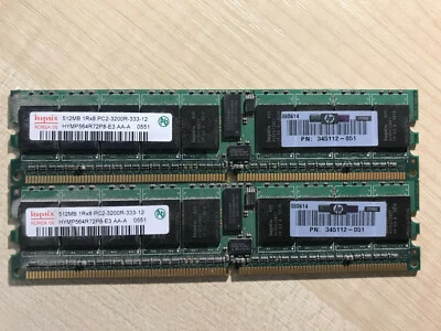 1GB (2x512Mb),  Hynix 512MB 1Rx8 PC2-3200R - Image 1 of 2