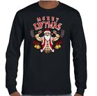 Gym T Shirt Mens Merry Liftmas Funny Christmas Training Top Weightlifting Muscle