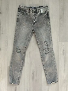 NWT Girls GAP Gray Distressed Stretch High Rise Ankle Jegging Size 12 - Picture 1 of 3