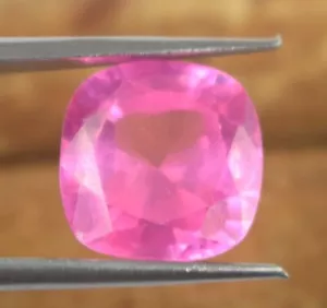 15,10 ct/12 mm Kissen Natur Afghanistan Rosa Kunzit Edelstein Zertifiziert C655 - Bild 1 von 9