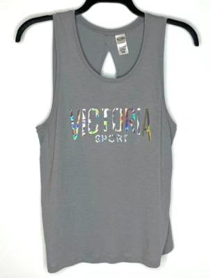 Camiseta deportiva Victoria Sport para mujer logotipo holográfico ojo de cerradura espalda pequeña, NUEVA Foto 1 de 4