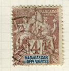 FRANCE; COLONIES MADAGASCAR 1896 early Tablet type issue fine used 4c. value