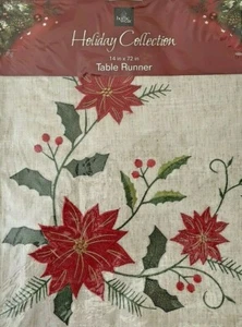 Homewear Holiday Collection MERRY BLISS Weihnachtsstern Tischläufer 14" x 72" NEU - Bild 1 von 10