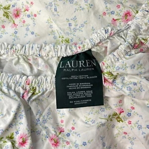 Ralph Lauren 2 Piece Full Double Sheet Set 1 Flat/1 Fitted Sheet Floral Cottage - Picture 1 of 11