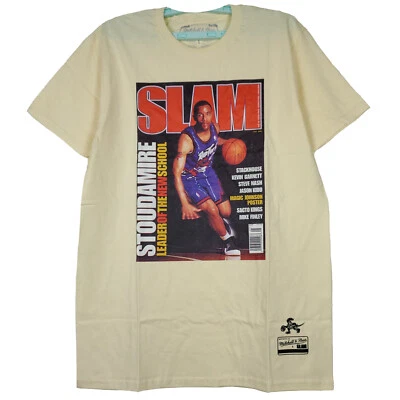 SLAM Damon Stoudamire Toronto Raptors Mitchell & Ness L Large Shirt Cream New - Image 1 of 4