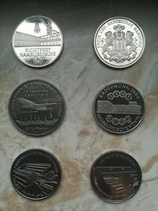 6 Sammlermünzen Hamburg 1975, 1976, 1978, 1979, 1980, 1982 - Bild 1 von 8