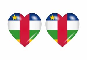 2x Sticker adesivi adesivo bandiera cuore auto RCA repubblica centrafricana
