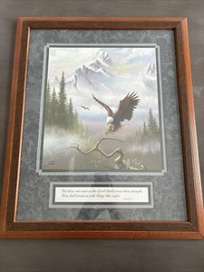 Home Interiors & Gifts Soaring Eagle Isaiah 40:31 Picture Frame & Matted 22x18” - Picture 1 of 4