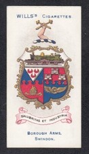 Vintage 1906 British Arms Card SWINDON Wiltshire