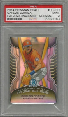 2014 Bowman Draft Carlos Correa Future Franchise Mini-Chrome PSA 9 - Image 1 of 2