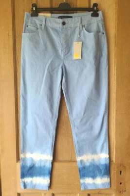 Pantalones de mezclilla Boden ajustados al tobillo recto talla 14 R azul polvoriento tie dye nuevos con etiquetas Foto 1 de 4