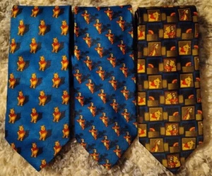 EC Neck Ties POOH Collection. (3) Pre-owned Winnie the Pooh & Tigger  - Picture 1 of 5
