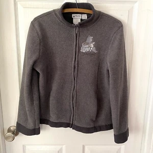 Disney Parks Giacca Grigio Full Zip Sherpa Winnie The Pooh Piglet Donna Small - Foto 1 di 12