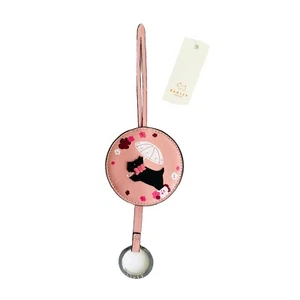 Radley Garden Party Pink Leather Handbag Charm Key Fob Attachment New With Tags - Picture 1 of 3