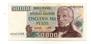 ARGENTINA NOTE 1979 50000 PESOS Serie A P#307 b#2497B Yellow paper - Picture 1 of 2
