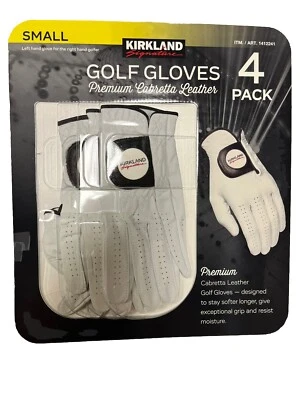 Kirkland Signature Leather Golf Glove Size SMALL 4 pack Right Handed