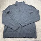 Armani Exchange Men's Xl Gray Cable-Knit 1/4 Zip Pullover Sweater