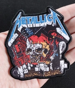 METALLICA MASTER OF PUPPETS SKULL LICENSED IRON ON BAND BATTLE JACKET PATCH - Picture 1 of 6