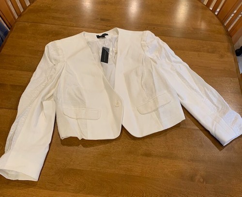 OFF WHITE Blazer donna Worthington bianco sporco taglia 18 foderato nuovo con etichette spedizione veloce