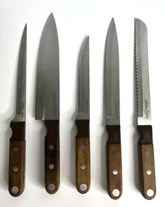 5 Pc Knife Set Knives Japan Tempered Stainless Wood Lifetime Cutlery Full Tang - Picture 1 of 15