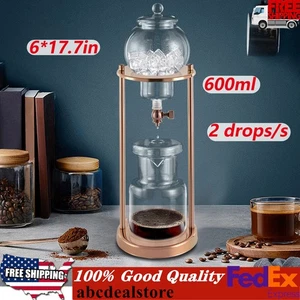 Caffettiera Cold Brew Gocciolatore Ghiacciato Caffettiera Goccia Lenta Casa 600ml Oro - Foto 1 di 20