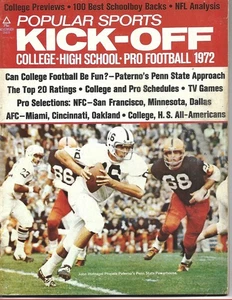 1972 KICK-OFF FOOTBALL YEARBOOK MAGAZINE PENN STATE HUFNAGEL PATERNO NFL TOP 20 - Picture 1 of 1