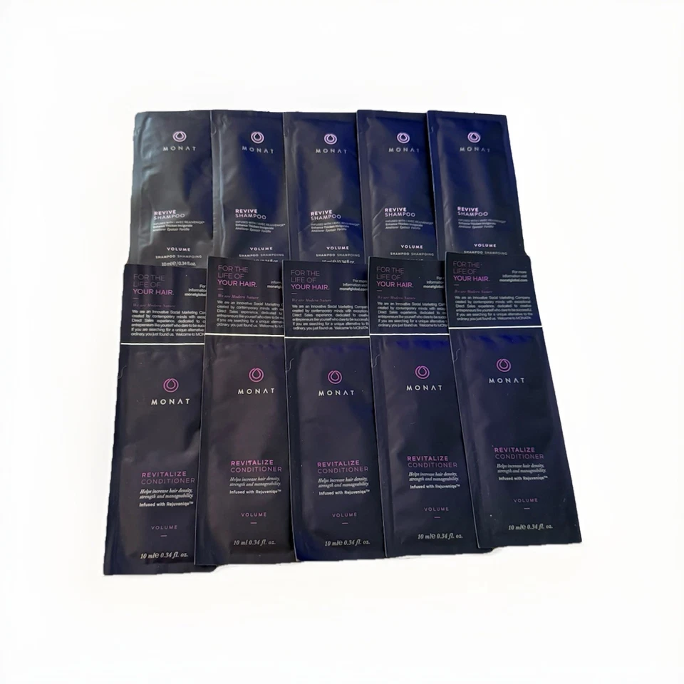 Шампунь Monat Revive 5 шт. и кондиционер Revitalize объем 10 мл образцы - Изображение 1 из 1