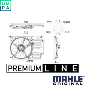 FAN RADIATOR CFF 531 000P FOR MINI B38A15A/A15F B36A15A 1.5L B37 C15 A 1.5L 3cyl - Picture 1 of 10