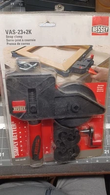 Bessey 23 pies. Abrazadera de correa, 4 almohadillas giratorias y correa de alta resistencia VAS-23+2K nueva Foto 1 de 2