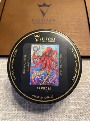 Victory Mini QT Wooden Puzzle Set of Four Tins Plus Puzzle Board - Great Gift! - Image 1 of 4