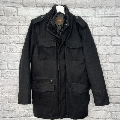 Tasso Elba Wool Field OverCoat Size S Thick Black Insulated Winter Quilt Lined - Image 1 of 4