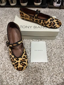 Tony Bianco Meadow Ballerinas Schuhe Leopard Ponyfell Leder 10 neu im Karton - Bild 1 von 10
