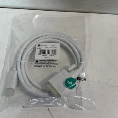 Monoprice 6ft 28AWG Display Port To DVI Cable White P/N 6015 - Image 1 of 4